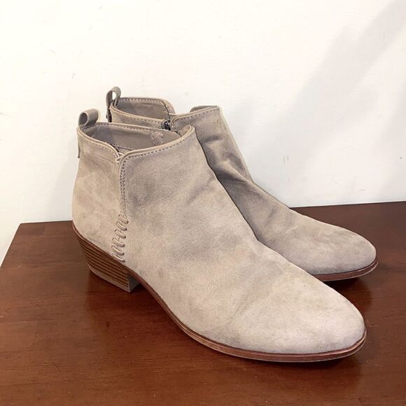 Sam & Libby Peyton Ankle Booties Boots Western Shoes Putty Suede size 8 - Picture 1 of 7